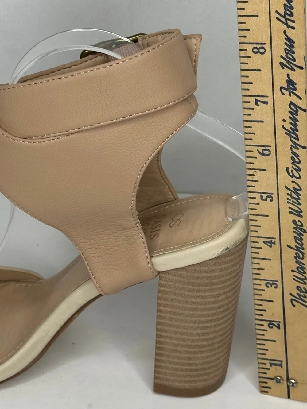 Oasis Society Scarlet NWOT Ankle Cuff Sandal 2 Tone Neutral Beige Sz 6.5